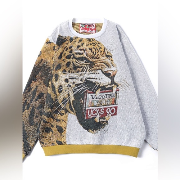 Mens Jaguar Crewneck Sweater Sweatshirt Pullover - Picture 1 of 6